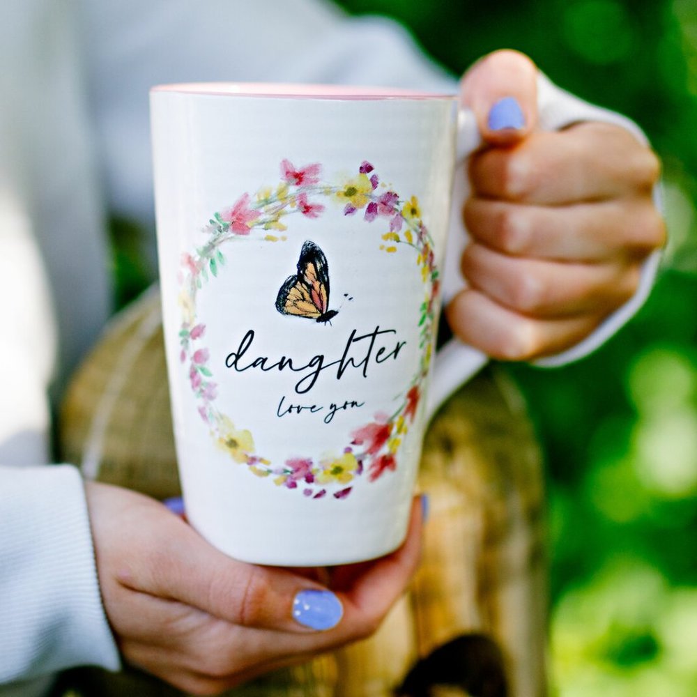 Coffee Mug, Latte Cup, Daughter - watercolor floral art by Amylee Weeks